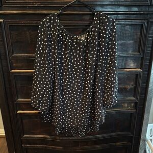 White House Black Market Oversized Black and White Blouse